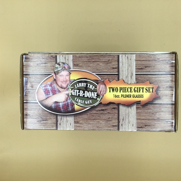 Larry the Cable Guy Git-R-Done Pilsner glasses - Picture 2 of 3
